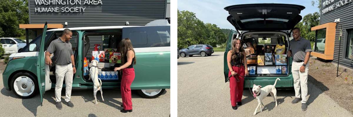 Donations to the Humane Society from the Three Rivers Volkswagen