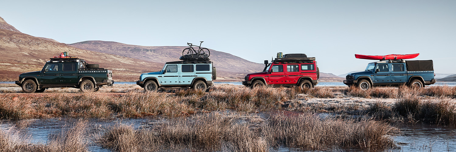 Side shot of INEOS lineup in various paint colors